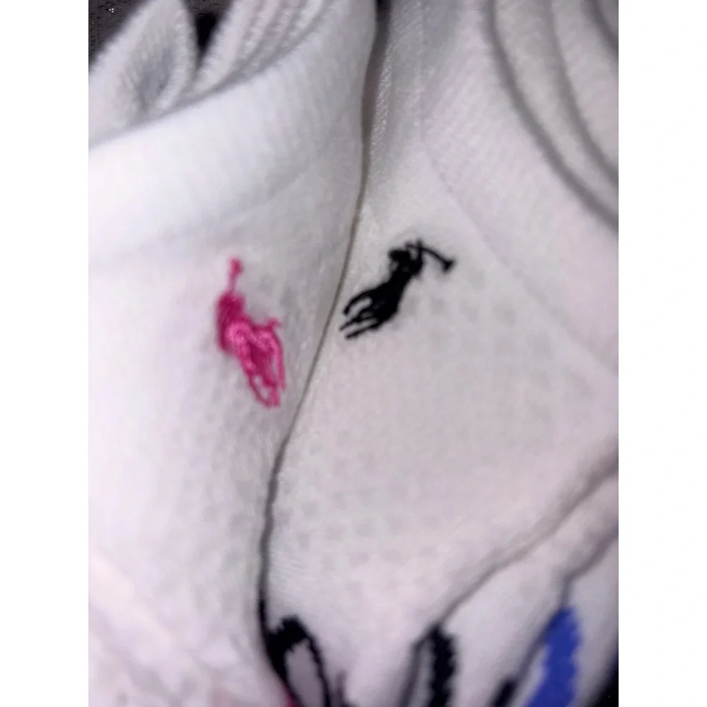 Polo Ralph Lauren No Show Socks 9-11 White New 6-Pack Embroidered Pony Logo